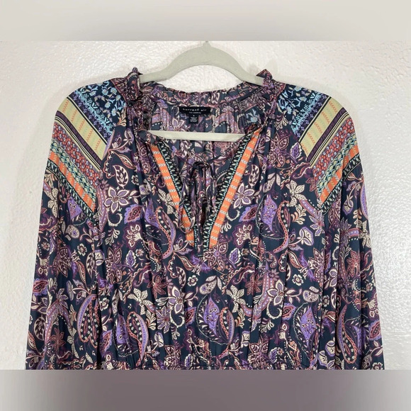 Anthropologie Current Air Paisley Boarder Print The Purple Haze Dress Women’s S - Picture 4 of 14